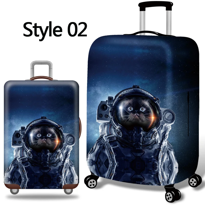 Space cat pattern luggage protective cover trolley case travel dustproof dustproof case travel bag 1832 inch wearresistant