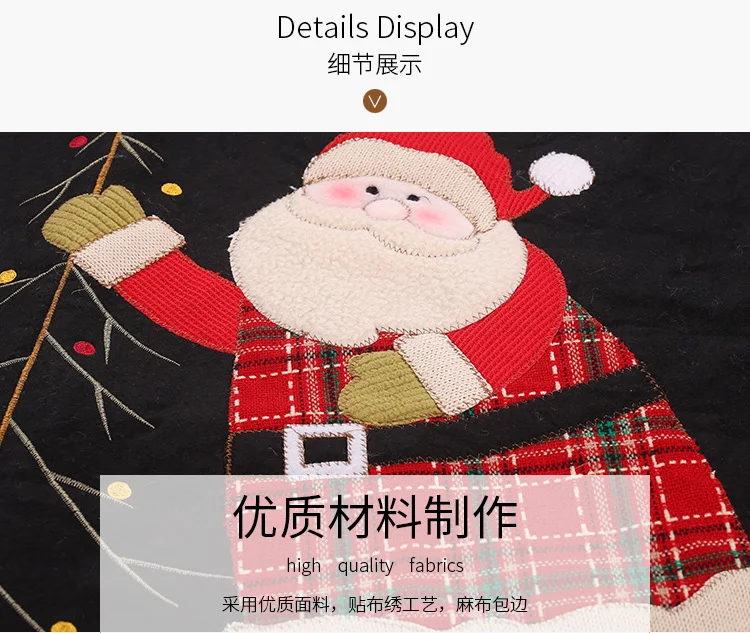 120cm Christmas Tree Skirt Santa Claus Snowman Carpet Mat Christmas Tree Foot Cover Carpet for New Year Decor
