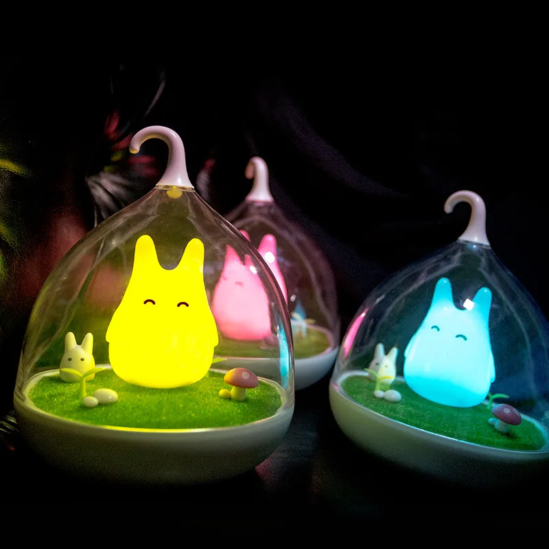 Günstig Kreative Totoro Nette Tragbare Schalter Nacht Licht Touch Sensor USB LED Kid Geschenk Tisch Lampe Baby Schlafzimmer Schlaf Beleuchtung Kunst decor
