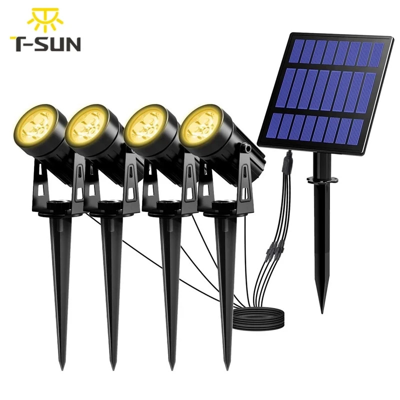 T-Sunrise LED Solar Light Waterproof Solar Pathway Lighting COB Outdoor Solar Lights Garden Lamp Spotlight Landscape Lamp Lawn