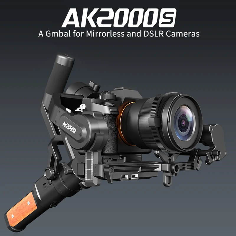 FeiyuTech AK2000S ручной карданный стабилизатор для NIKON Canon sony видео 2,2 кг Полезная нагрузка стабилизатор для беззеркальная камера DSLR VS AK2000