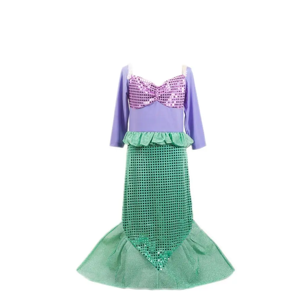 Платье русалки для маленьких девочек; с рисунком «маленькая русалочка»; нарядное платье принцессы Косплэй Хэллоуин костюм принцессы для девочек для рождественской вечеринки длинное платье в пол - Цвет: Package 1-5