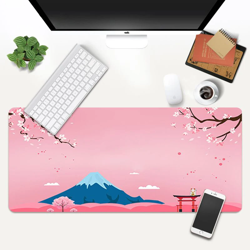Kawaii Mouse Pad Gamer Pink Computer Mat Cute Office Decor Large Gaming Slipmat Keyboard Pc Accesories 800x300 Mousepad 90x40 Xl