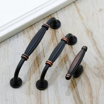 Cabinet Handles And Knob Rome Column Antique Simple Furniture Drawer Knobs For Kitchen And Cabinet Door Pulls Bronze 96mm128mm