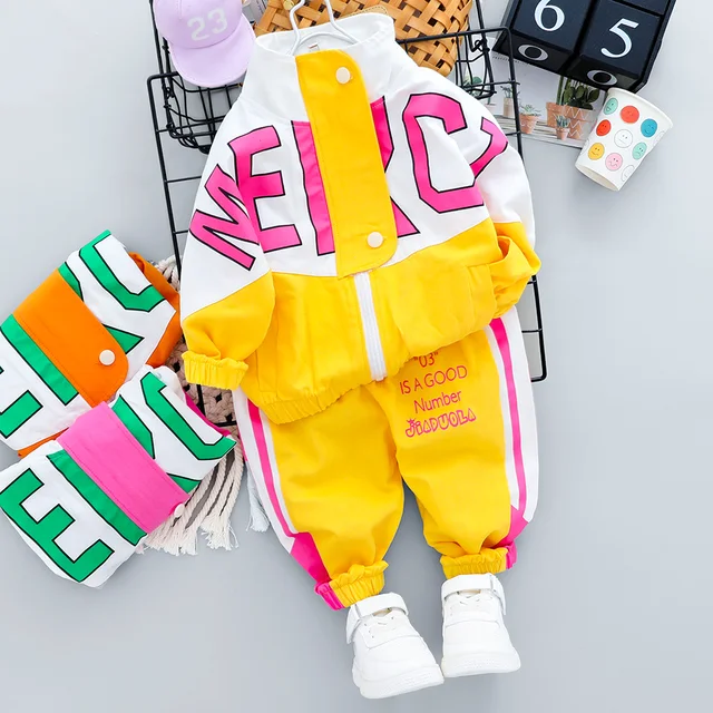 2022 Hot Kid Tracksuit Boy Girl Clothing Set New Casual Long Sleeve Letter Zipper Oufit Infant Clothes Baby Pants 1 2 3 4 Years 3