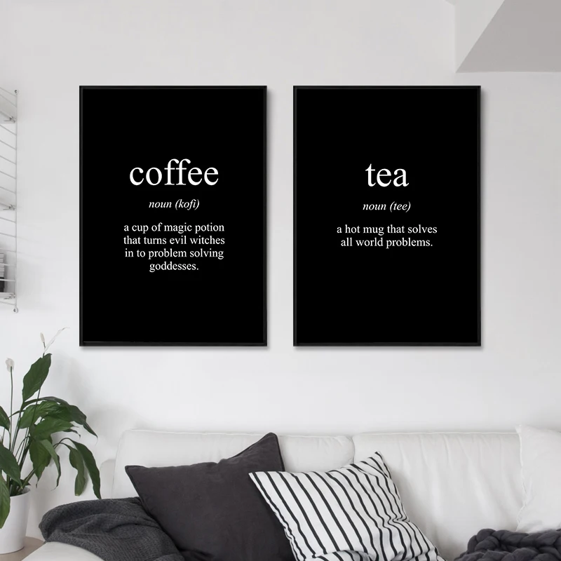 Cuadros-Decoracion-Salon-Tea-Coffee-Poster-Canvas-Painting-Nordic-Wall-Art-Canvas-Painting-Black-and-White