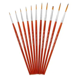 11Pcs/Set Long Tail Nylonhair Hook Line Pen Painting Brush Children DIY Art Supplies Tool Art Stationery Watercolor Painting Pen