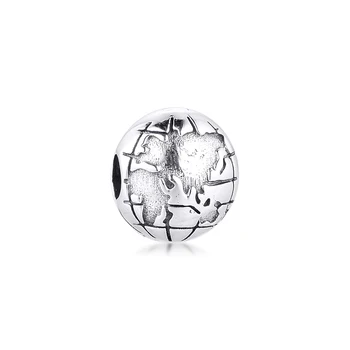 

GPY Globe Clip Charms 925 Original Fit Pandora Bracelet Sterling Silver Charm Beads for Jewelry Making DIY Kralen