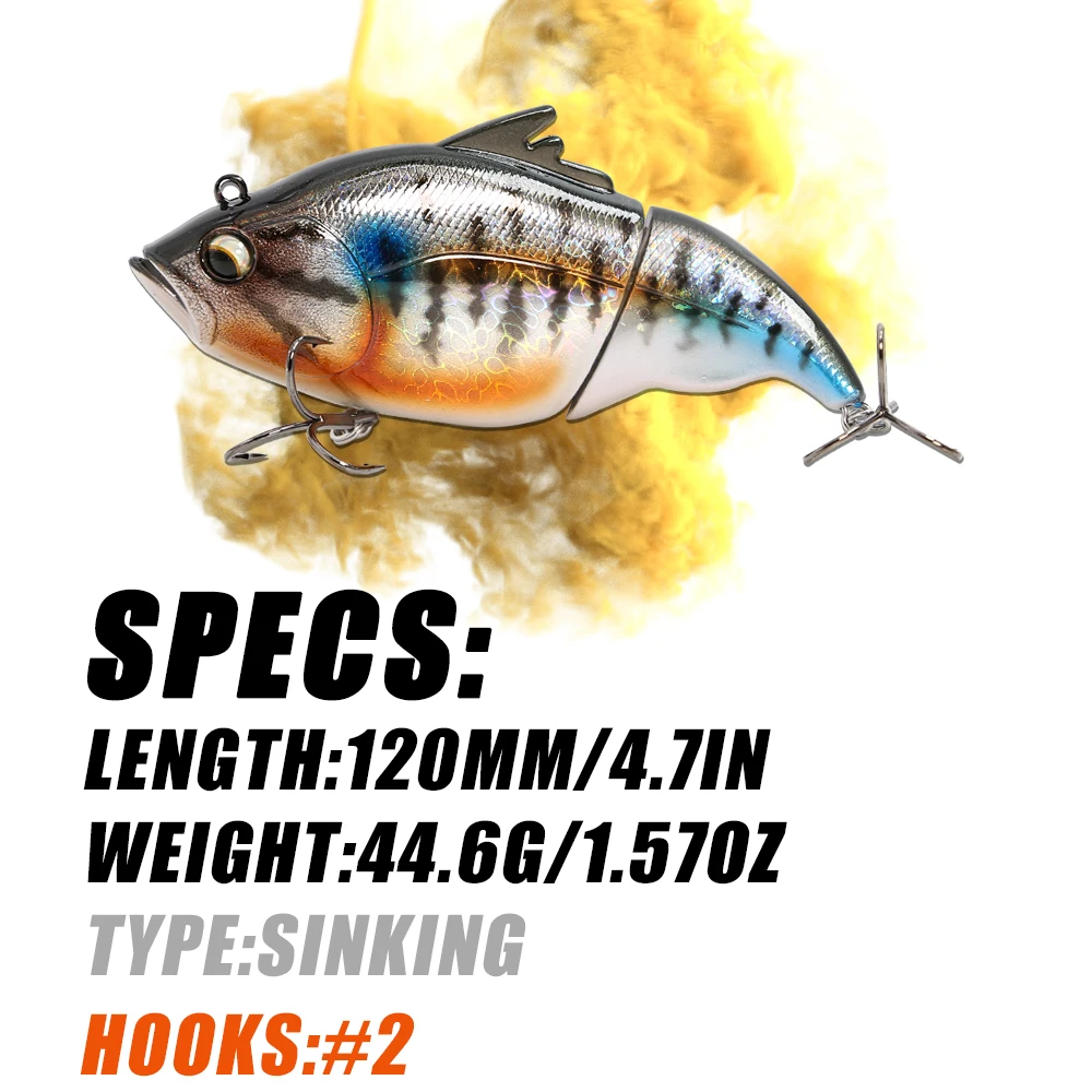 B&U 120mm Vibration Wobblers Fishing Lure Lipless Crankbaits Sinking Hard Bait Plastic Artificial VIB Bait Bass Fishing Tackle