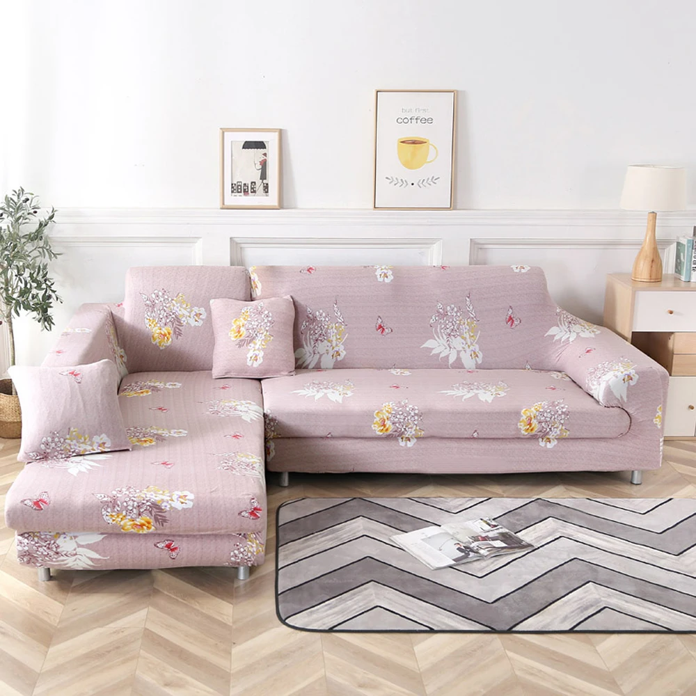 Растягивающийся чехол для дивана в форме L, секционный шезлонг, чехол для дивана, чехол из спандекса, угловой диван, чехлы для гостиной - Цвет: F