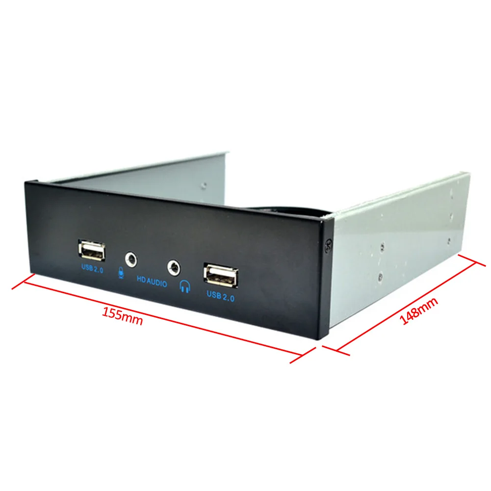 4 порта HD аудио 3,5 мм USB2.0 Floppy Bay Передняя панель разъем с адаптером питания Прямая поставка