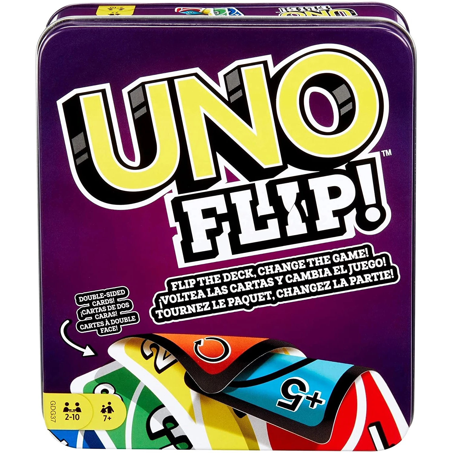 Uno-flip Card Game Iron Box Mattel Games Genuine Family Funny Entertainment  Board Game Fun Poker Playing Toy Gift Box Uno Card - Card Games - AliExpress