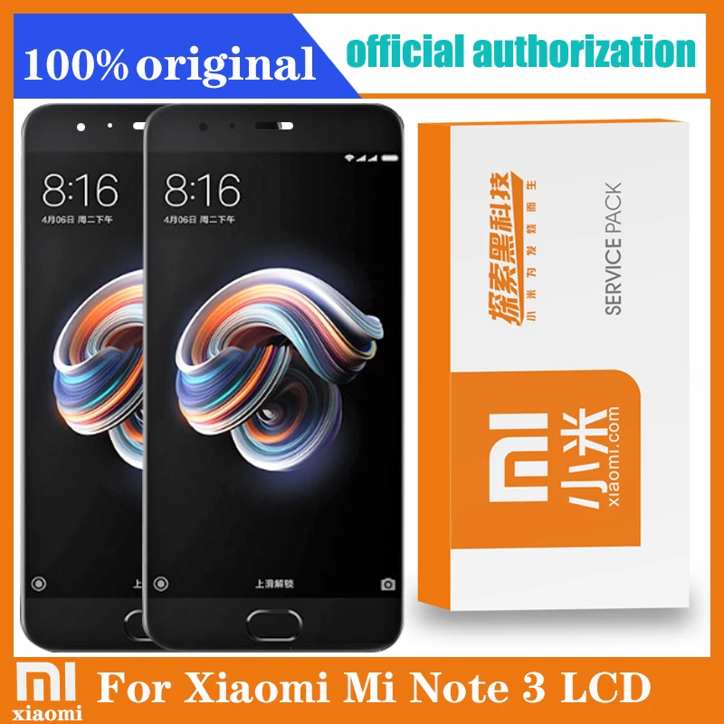 Оригинальный ЖК-дисплей с рамкой для Xiaomi Mi Note3 сенсорный экран Сменные аксессуары