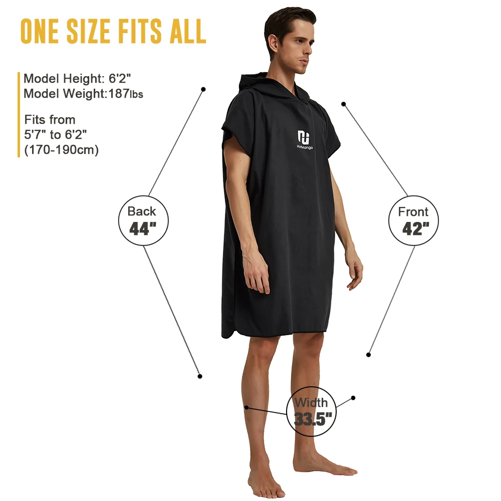 Полотенце пончо из микрофибры для серфинга пляжа полотенце смены Гидрокостюма