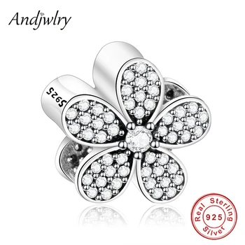

2020 Summer Fit Original Charms Bracelet 925 Sterling Silver Beads Daisy Flower Charms DIY Jewelry Making Berloque