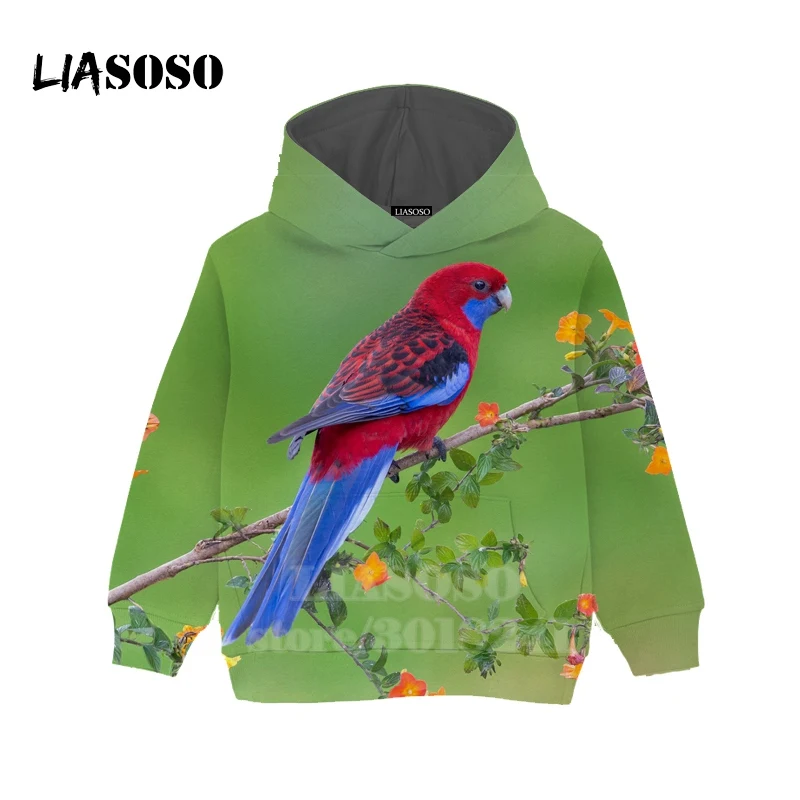 

Children Macaws Sweatshirt 3D Print Animal Parrot Budgerigar T shirt Kids Teens Tank Top Boy Girl Pullover Baby Hoodies B150-05