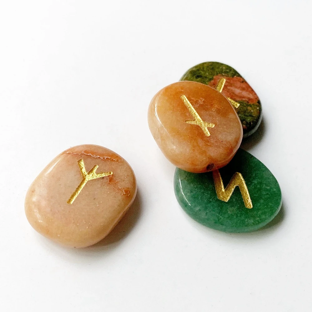 mixed stones runes symbols