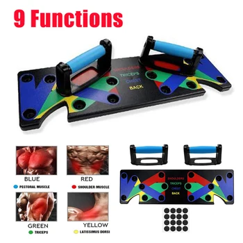 

Hot 9 in 1 Push Up Rack Board Push-up Stands Men Women Body Building Exercise Tools Training System Gym Fitness Home Equipment
