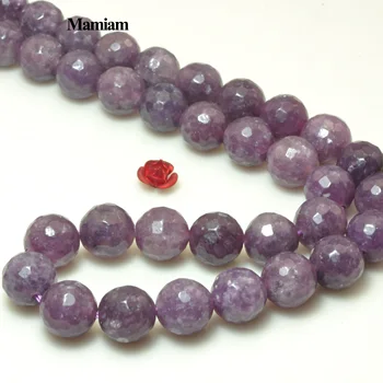 

Mamiam Natural Deep Purple Lepidolite Faceted Round Beads 10mm Stone Diy Bracelet Necklace Jewelry Making Gemstone Gift Design