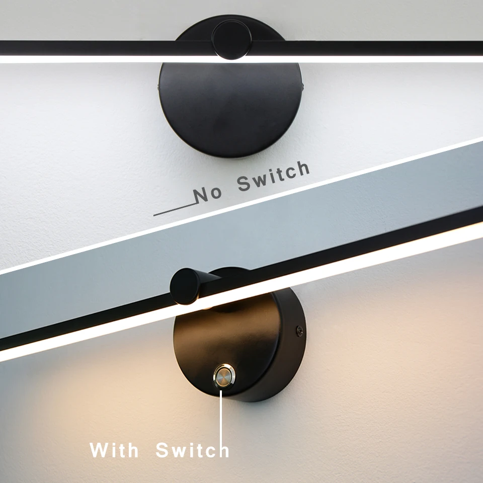 Nordic LED Indoor Wall Lamps 8W Wall Lights For Home Bedroom Bedside Mirror Front With Switch Sconce AC110V/220V