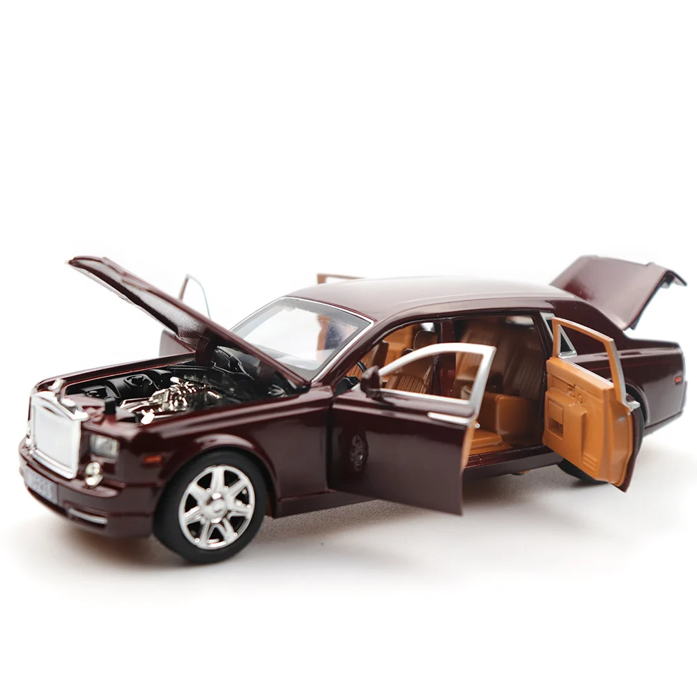 Модель 1/24 года. Модель Rolls-Royce из красного металла. Модель высокого масштаба. Модель для моделирования автомобиля. Игрушечный подарок из сплава