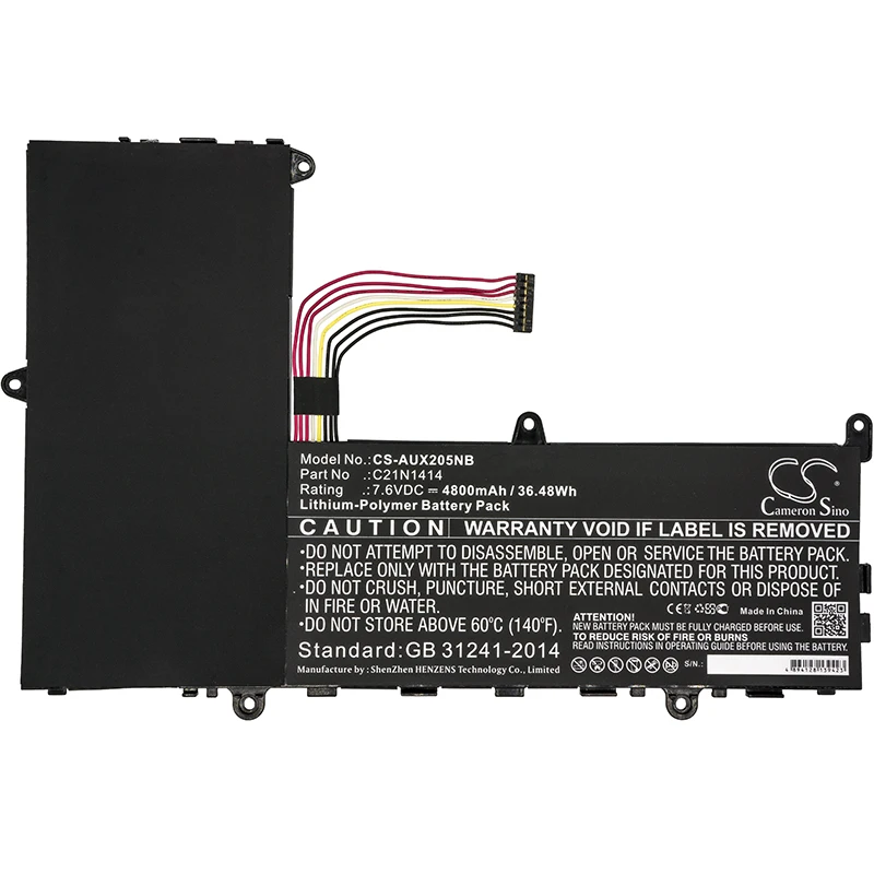 Cameron sino 4800 мА/ч, Батарея для Asus CKSE321D1 EeeBook X205 EeeBook X205TA, 0B200-0124000 C21N1414