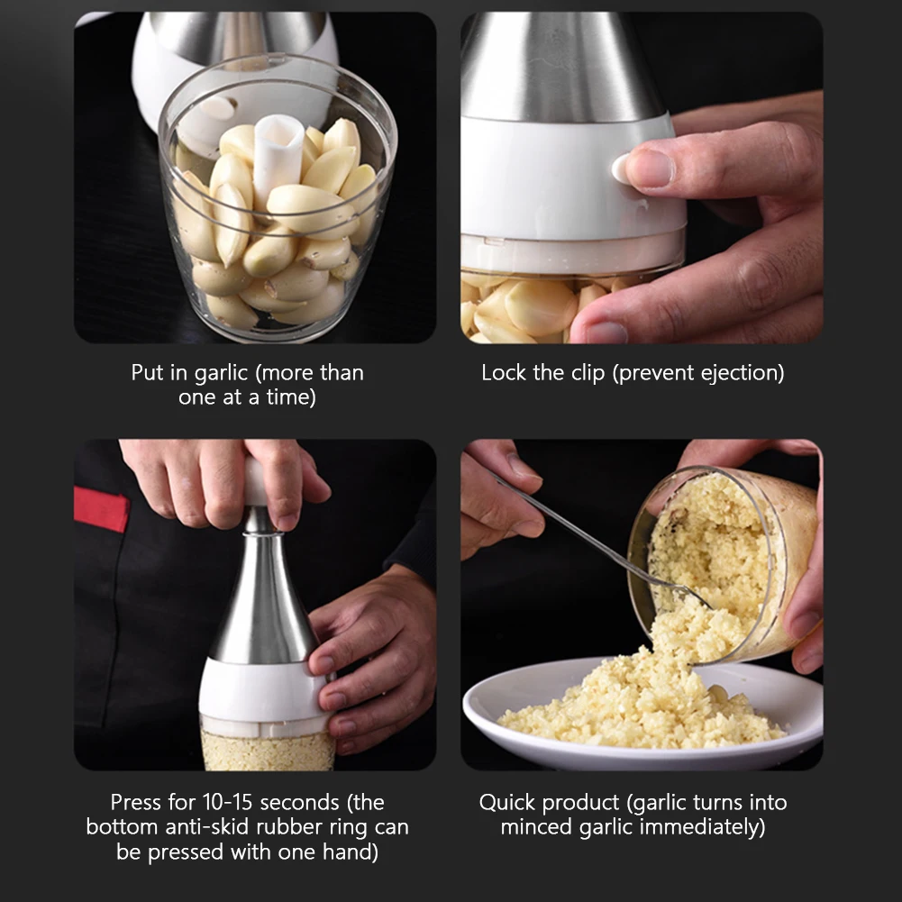 Onion Chopper Manual Hand Press Garlic Vegetable Food Cutter Processor UK