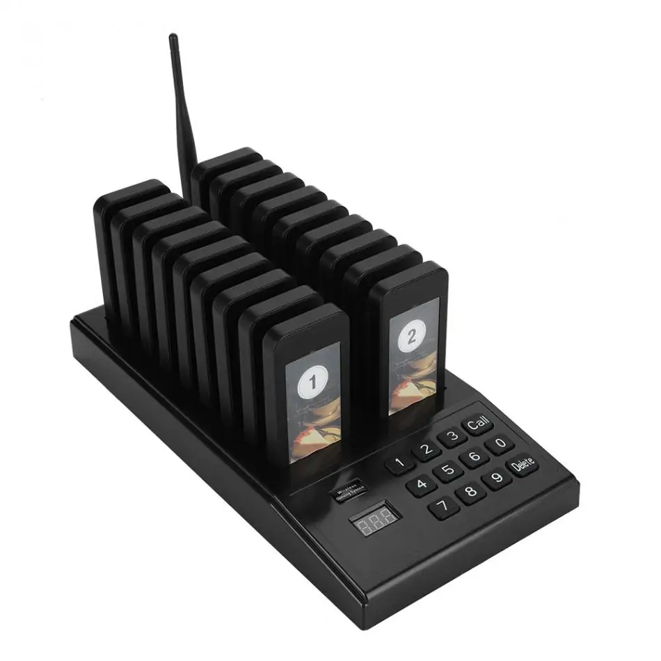 Whole Pager SU-666 999 канальный беспроводной подкачки система очереди ресторан пейджер Гостевая система подкачки с 1 передатчиком+ 18 пейджеров - Цвет: Whole Pager