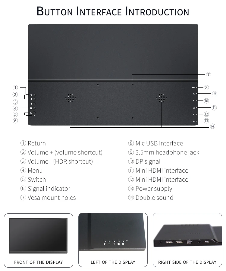 Ультра тонкий 15,6 дюймов 4K портативный монитор ips экран HDMI DP для ноутбука Ps4 Xbox raspberry pi игровая камера tv алюминиевый сплав