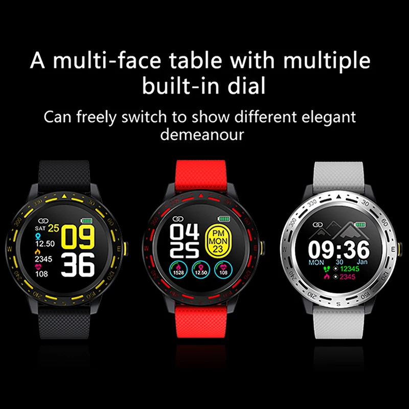 ESEED S18 Smart watch men IP67 waterproof 1.3 inch full touch screen long standby Weather Forecast smartwatch for android ios