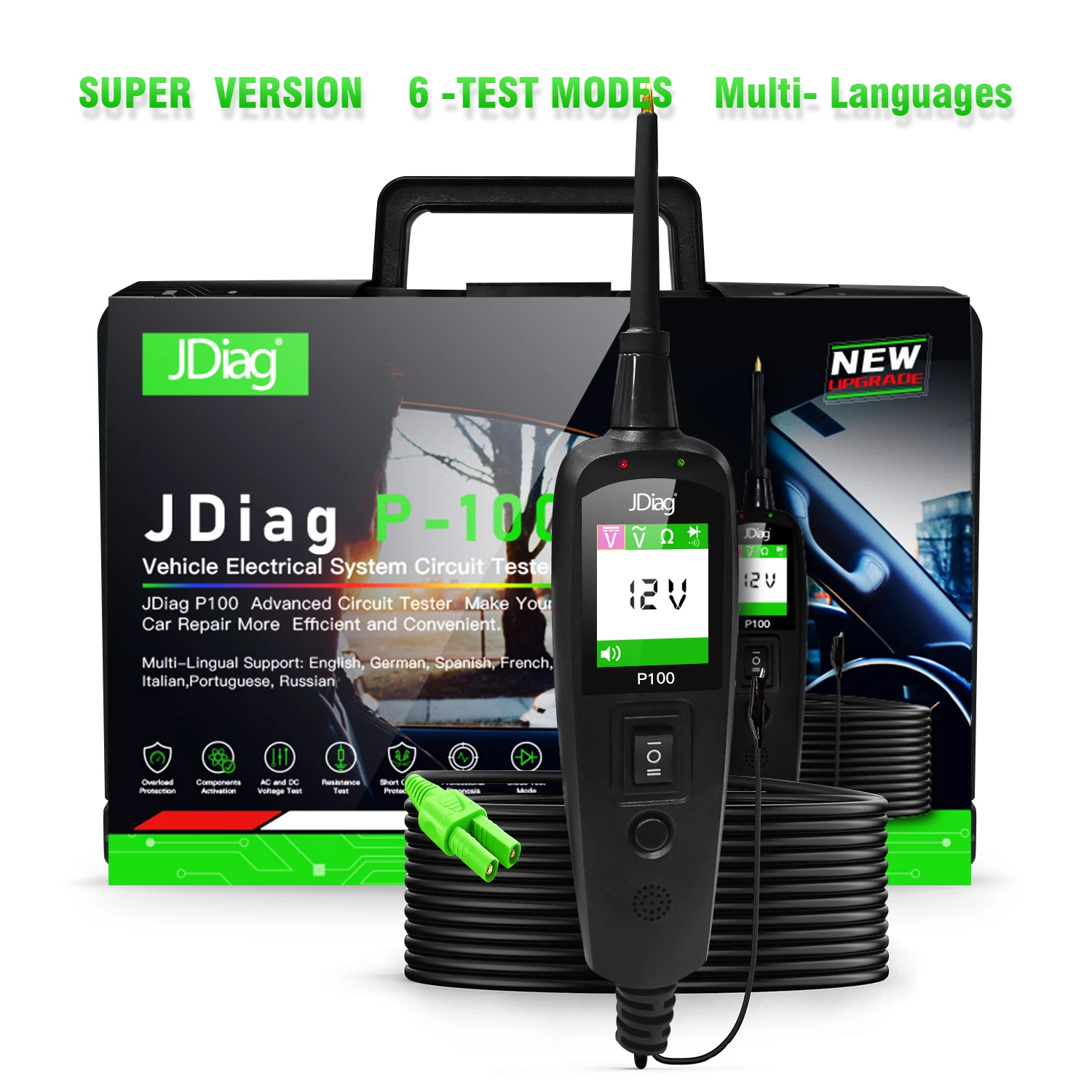 JDiag PowerPro P100 многоязычный тестер электрических схем для автомобилей грузовиков и