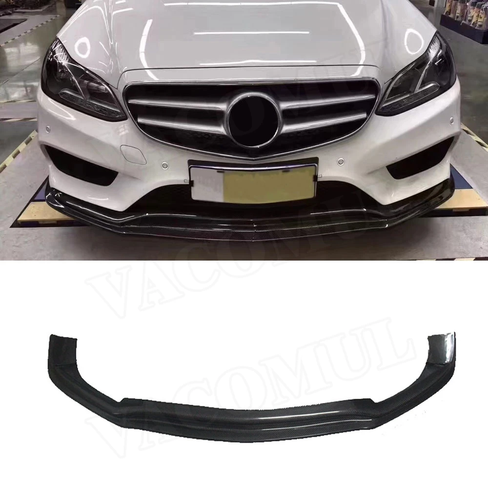 

For W212 Carbon Fiber Front Lip Spoiler for Mercedes Benz E Class E260 E300 E400 Sport Sedan 4 Door 2014 2015 FRP Bumper Guard