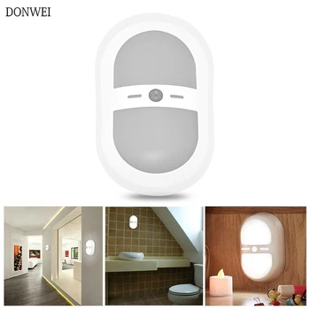 

Infrared PIR Motion Sensor Night Light Auto On/Off Bedroom Stairs Cabinet Wardrobe Light AAA Battery Powered LED Wall Lamp
