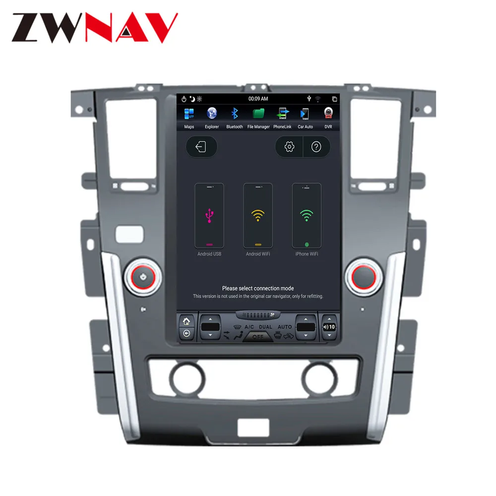 DSP Carplay vertical Tesla screen Android 9.0 Car Multimedia Player For NISSAN PATROL 2010+ GPS Audio Radio stereo Map head unit