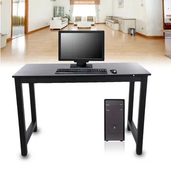 

Modern home office computer desk solid Wood & Metal Corner PC Writing Table Work Station laptop notebook Desk house furniture