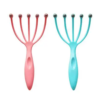 

1Pcs Five Finger Head Relax Massager Hair Held SPA Scalp Neck Stress Relief Massage Release Head Physician Steel Ball Massager