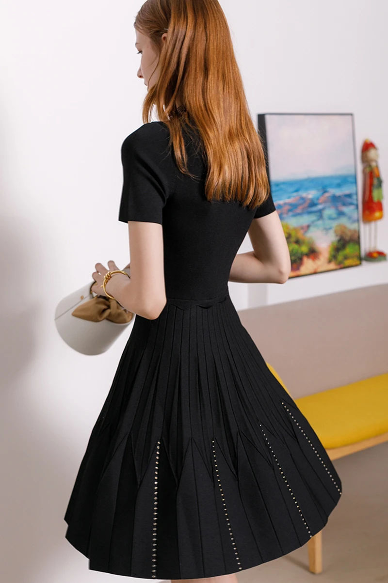 Tunjuefs Slim Fit, молния сзади, вязаное платье Для женщин Vestido элегантное облегающее горячей бурения роковой пуловеры в целом