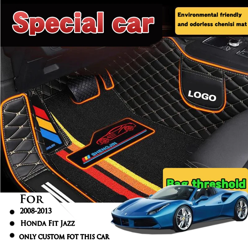 High Quality Car Floor Mats For Honda Fit Jazz 2013 2012 2011 2010 2009