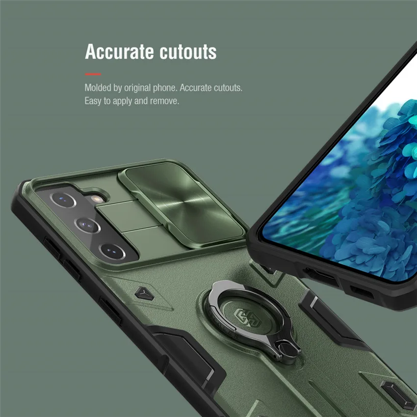 para Samsung Galaxy Pára-choques para Samsung S21 + Case S21 + Proteção da Câmera Camshield Armadura Case Nillkin Impacto Resistente 9 armadura caso nillkin impacto resistente pára-choques para