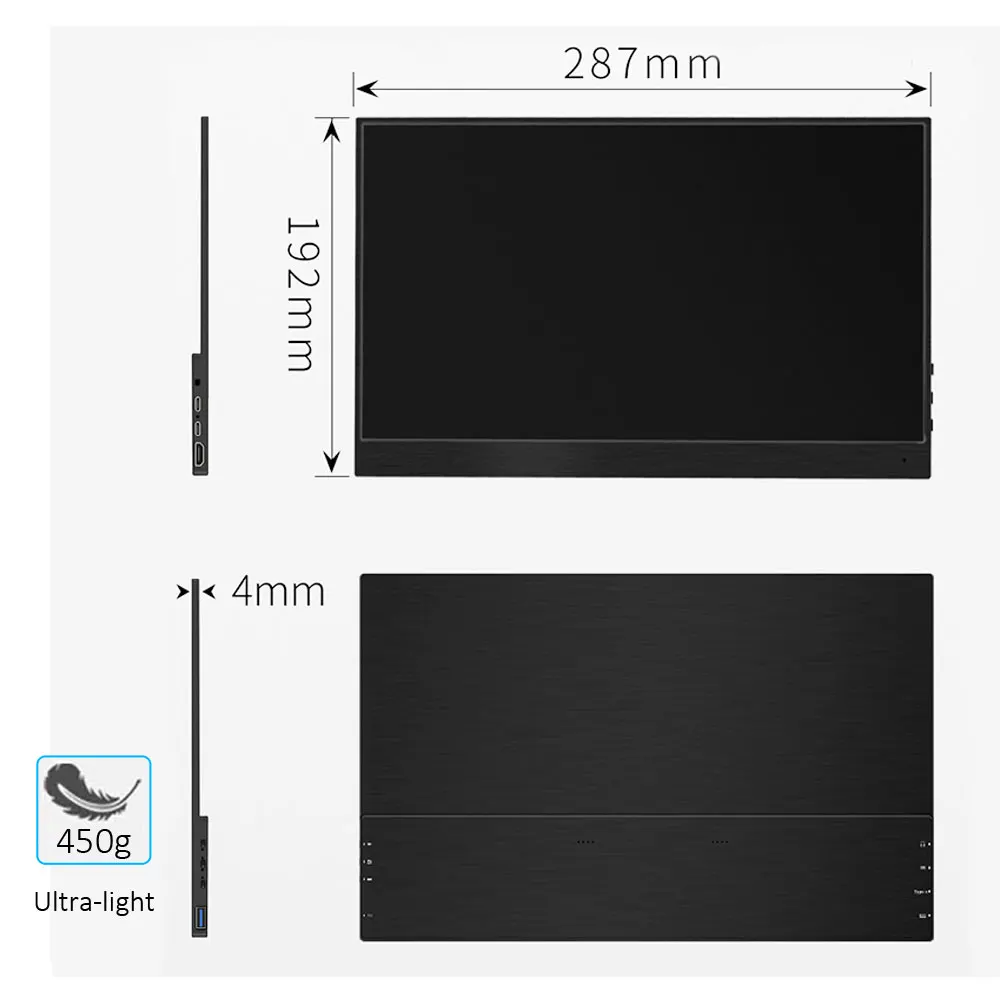 Ультратонкий ЖК монитор 12 5 дюйма 2K HDR для Mac/ПК/смартфона/PS4 Pro/XBOXONE|Мониторы| |