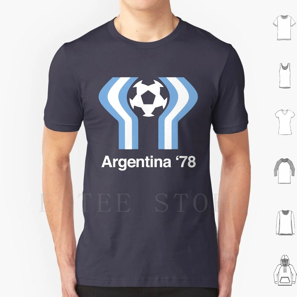 Argentina 78 T Shirt Cotone Uomo Stampa Fai Da Te 1978 Argentina Argentina 78 Calcio Calcio