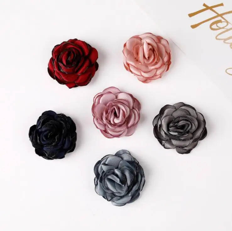 

5pcs/Lot 3cm Satin Fabric Artificial Flower Handmade DIY Fabric Flowers for Wedding Party Craft Home DIY Decoration