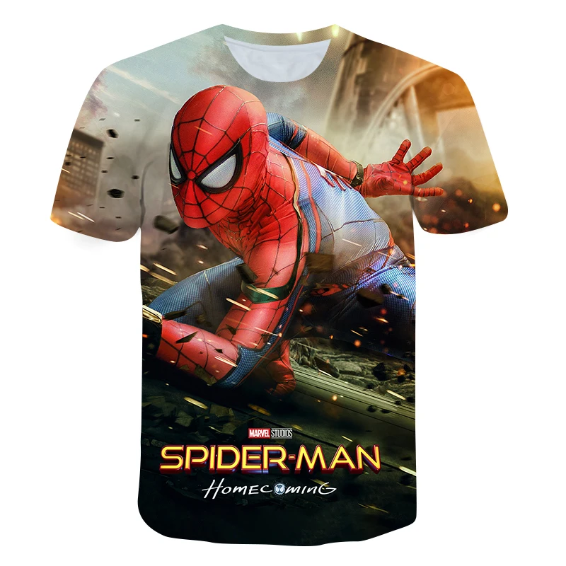 Hot sales Spider man T-Shirt Marvel Cartoon Fun Short Sleeve Shirt Boys Girls Street Fashion Harajuku Hot movie Children's Tops Hot sales Spider man T-Shirt Marvel Cartoon Fun Short Sleeve Shirt Boys Girls Street Fashion Harajuku Hot movie Children's Tops