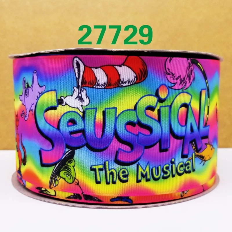 50 ярдов в размер мультфильм напечатанный grosgrain ленты 14154