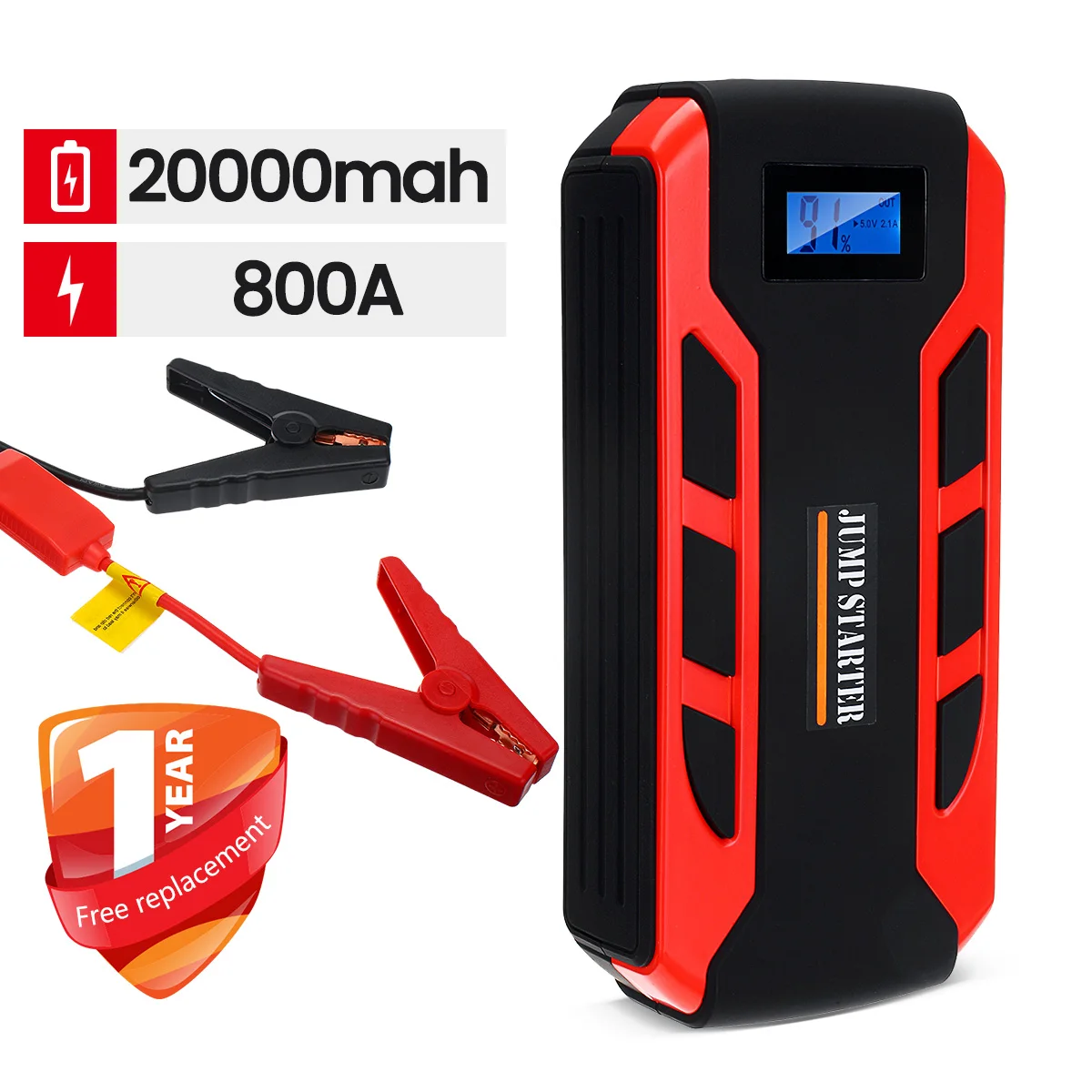 20000mah Car Jump Starter Power Bank 800a 12v Portable Battery Charger