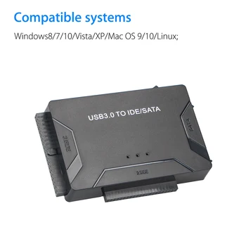

NEW Hard Drive Adapter USB 3.0 To IDE SATA Practical 2.5 inch / 3.5 inch External HDD Connector Kit Converter Cable Transfer