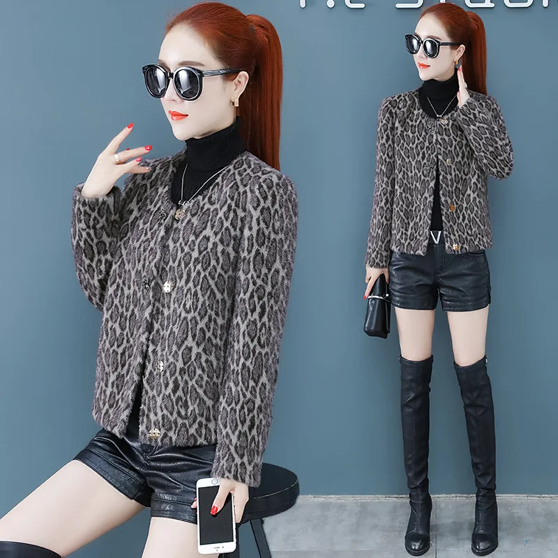 

Woolen Jacket Women's 2019 Popular New Style Autumn & Winter Elegant Short-height Gold Mink Cashmere Versatile Woolen Overcoat