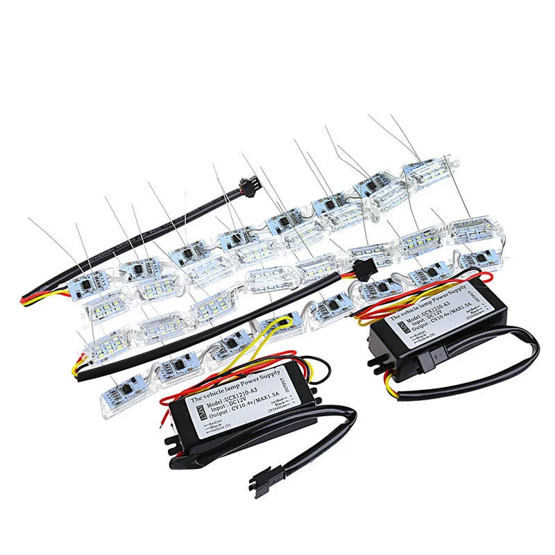 paieimai pces carro led lâmpada de água de cristal com direção telescópica drl lâmpada universal luz de circulação diurna