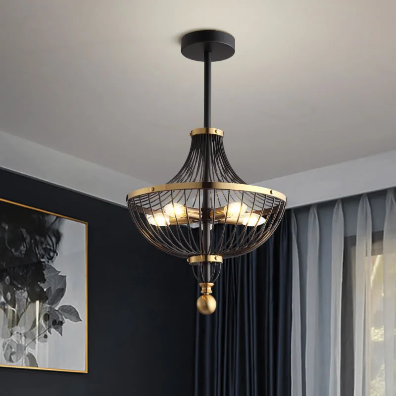 Retro Iron LED Pendant Lights Lighting Luxury Pendant Lamp Dining Living Room Bedroom Aisle Loft Hotel Home Decor Hanging Lamp