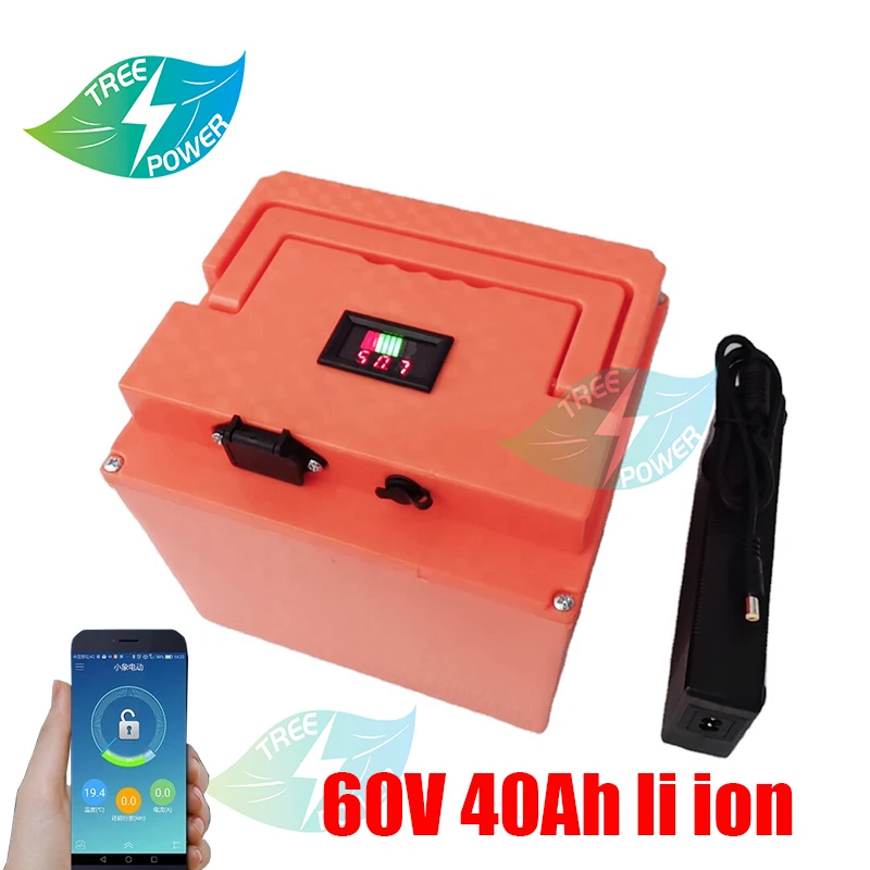 Литий-ионный аккумулятор BMS 60 в 40 Ач для 3500 Вт зарядное устройство трехколесного